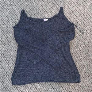 NEVER WORN Blue cold shoulder sweater top